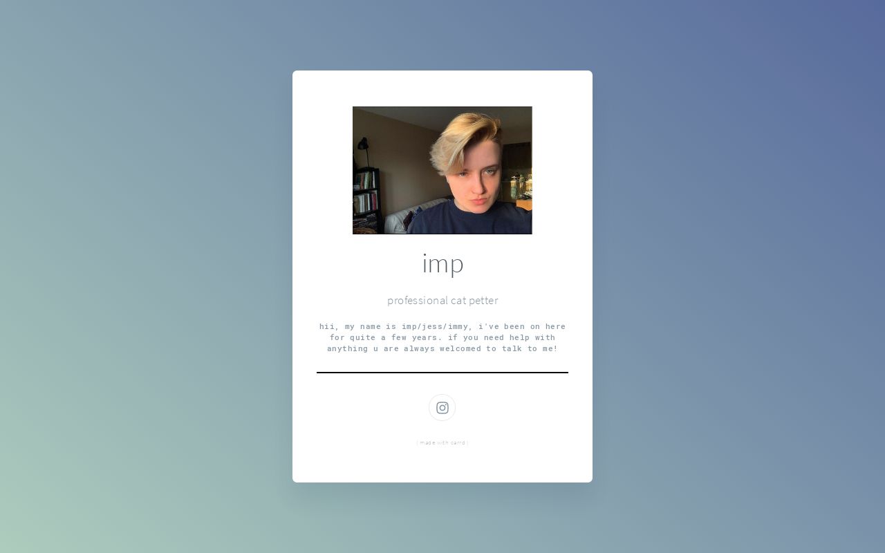 Carrd profile picture for @imps